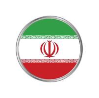 bandiera iraniana con cornice circolare vettore