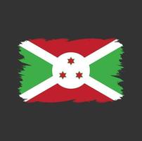 bandiera del burundi con pennello acquerello vettore