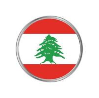 bandiera del libano con cornice circolare vettore