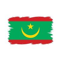 bandiera mauritania con pennello acquerello vettore