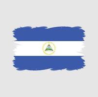 bandiera nicaragua con pennello acquerello vettore