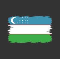 bandiera dell'uzbekistan con pennello acquerello vettore