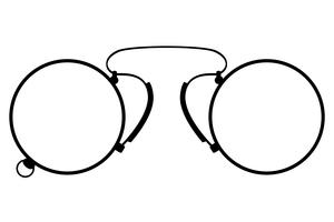 vecchia illustrazione di vettore d&#39;epoca icona pince-nez retrò