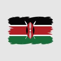 bandiera del kenya con pennello acquerello vettore