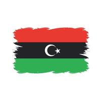 bandiera libia con pennello acquerello vettore