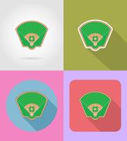 icone piane del campo da baseball vector illustratio