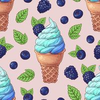 Bacche selvatiche del gelato senza cuciture del modello. Illustrazione vettoriale