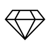 icona del diamante in stile contorno. simbolo di gioielli geometrici e vettore logotipo
