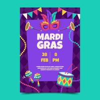 poster di carnevale mardi gras vettore