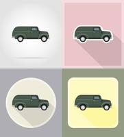 le vecchie icone piane della raccolta retro automobile vector l&#39;illustrazione isolata