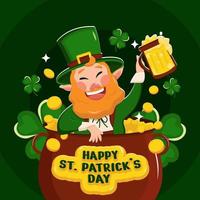 applausi con leprechaun per celebrare st. vettore gratuito del giorno di patrick