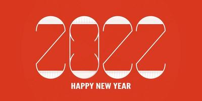 felice anno nuovo 2022. modello di progettazione per copertina libro, banner, invito, poster, flyer. illustrazione vettoriale in carta tagliata e stile artigianale.