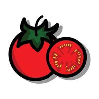 illustrazione di pomodori su sfondo bianco vettore