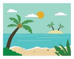 illustrazione minimalista della spiaggia vettore
