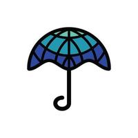 combinazione di design del logo a doppio significato di ombrello e globo vettore