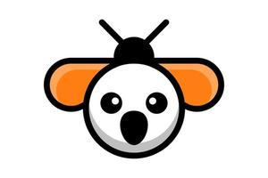 combinazione di design del logo a doppio significato di ape e koala vettore