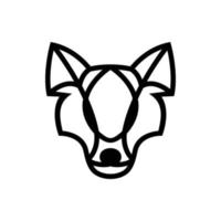 linea di lupo con stile minimalista piatto su sfondo bianco, design del logo del modello vettoriale