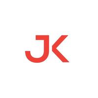 lettera j e k in sfondo bianco, disegno del logo del modello vettoriale