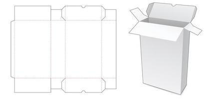 modello fustellato scatola di cartone a due lanci vettore