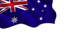 illustrazione d'ondeggiamento della bandiera australiana con lo spazio della copia su fondo isolato vettore