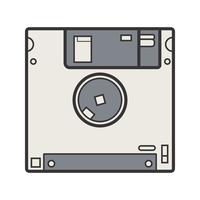 icona riempita linea floppy vettore