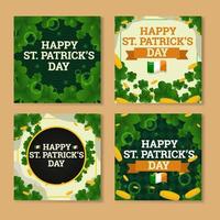 shamrock post sui social media del giorno di san patrizio vettore