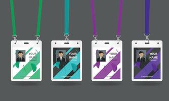 set di badge identificativi appesi vettore