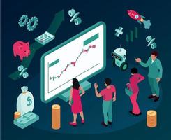 composizione isometrica di investimento vettore