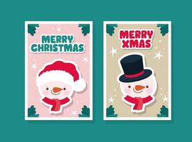 Buon Natale cartelli con personaggi