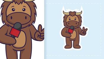 simpatico personaggio mascotte toro. può essere utilizzato per adesivi, toppe, tessuti, carta. illustrazione vettoriale