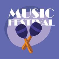 maracas strumento del festival musicale disegno vettoriale