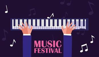 strumento per pianoforte del disegno vettoriale del festival musicale