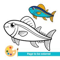 libro da colorare per bambini, vettore di tonno