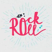 lettering rock and roll vettore