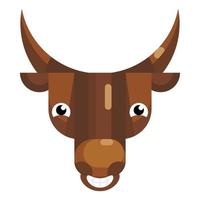 emoji faccia di toro che ride, icona di mucca risatina sorridente felice isolato segno vettore
