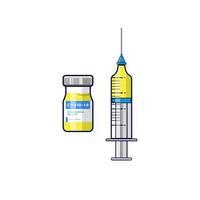 iniezione di vaccino per covid-19 o coronavirus. stile di design piatto vettoriale di iniezione, illustrazione del vaccino covid-19 del tubo
