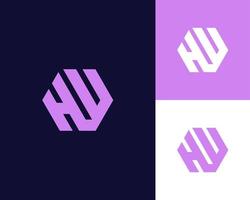 lettera hw logo design. simbolo del monogramma monocromatico minimal creativo. emblema vettoriale elegante universale. logo aziendale premium. simbolo grafico dell'alfabeto per l'identità aziendale