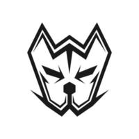 forte design aggressivo del logo del cane vettore