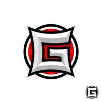 lettera g monogramma logo design del logo in stile giapponese vettore