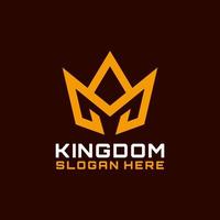 disegno del logo della linea tagliente della corona del re vettore