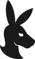 sagoma di disegni del logo della testa di canguro vettore