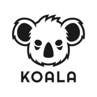 bella ispirazione per il design del logo della testa di koala vettore