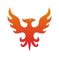 volare fuoco ardente fiamma fenice logo design vettore