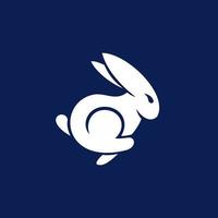 design semplice e moderno del logo del salto del coniglio vettore