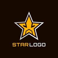 stella con design del logo del gioco in faccia vettore