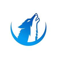 bel design del logo del lupo ululante vettore