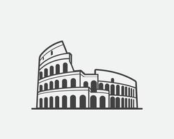 Colosseo. vettore dell'icona del punto di riferimento della costruzione