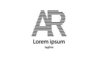 lettera iniziale vettoriale ar design del logo tipografia semplice
