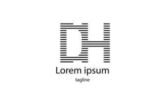 vettore lettera iniziale dh semplice design del logo tipografia