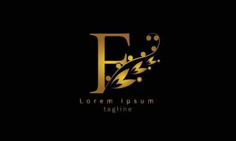 vettore lettera iniziale f tipografia floreale logo design